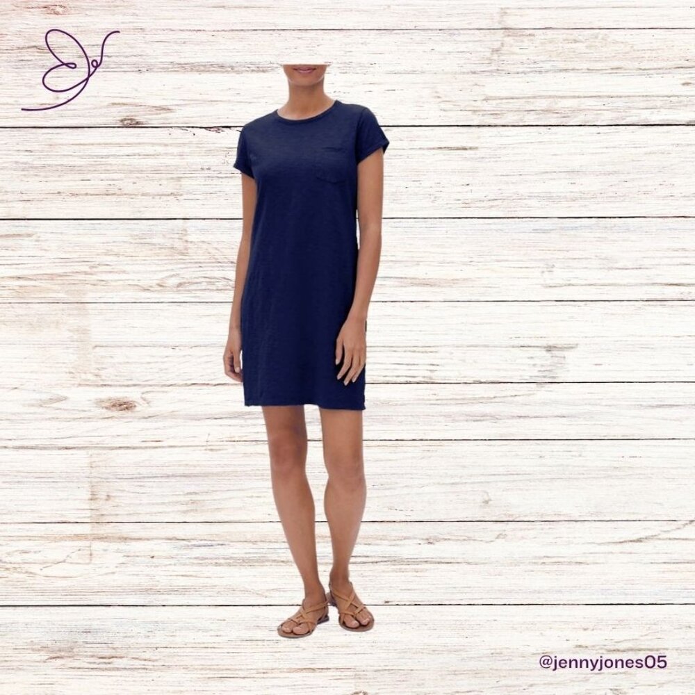 Navy Blue Gap Pocket T-Shirt Dress-Size Medium-NWT